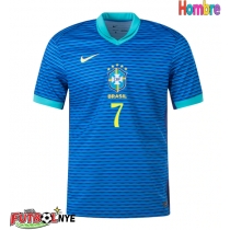 Camiseta Brasil Vinicius Junior #7 Visitante Equipación Copa America 2024 manga corta